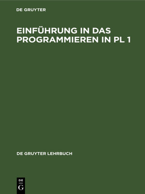 cover image of Einführung in das Programmieren in PL 1